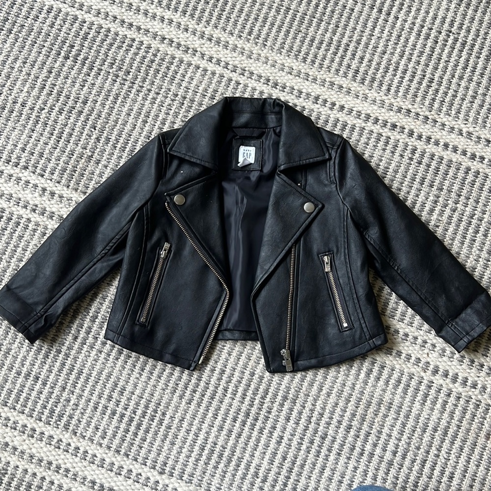 Gap leather jacket toddler girl size 2